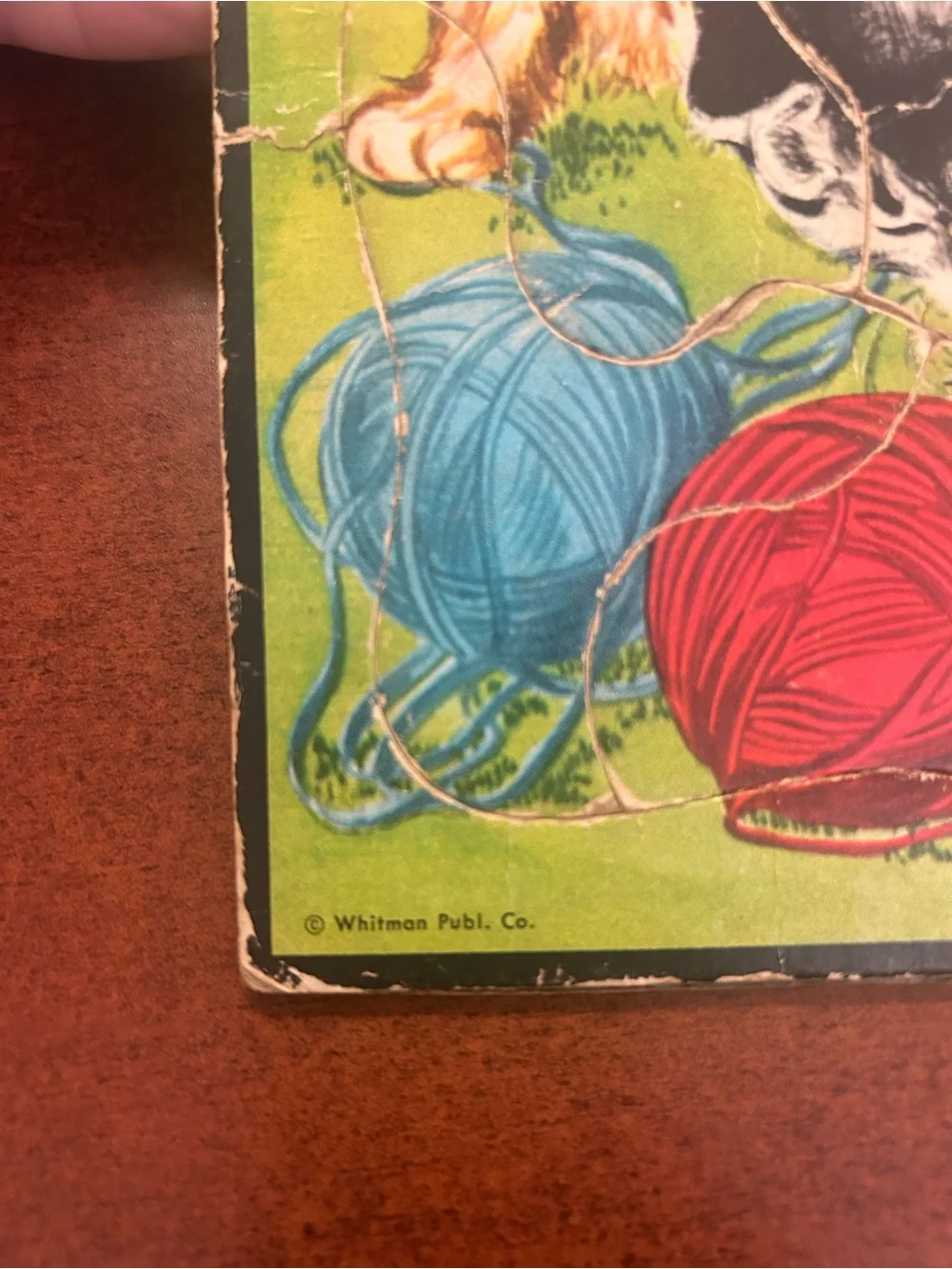 Vintage Whitman Kittens Playing with Yarn Tray Puzzle Complete USA